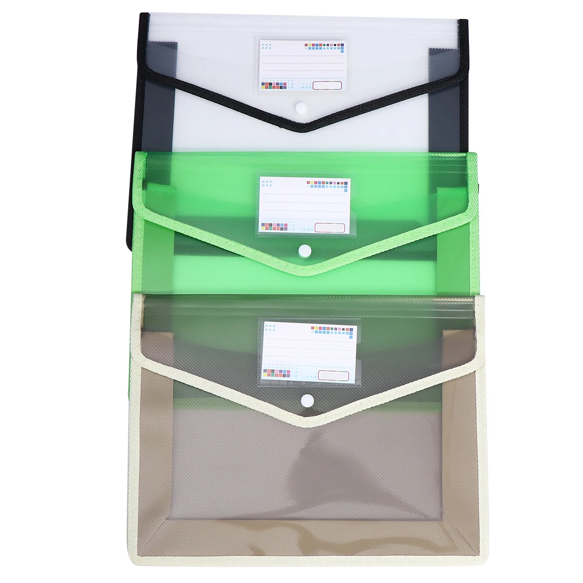 

3pcs A4 Folder PVC File ganizer Buckle Design Storage Paper File Document Folder Holder Envelope Folders