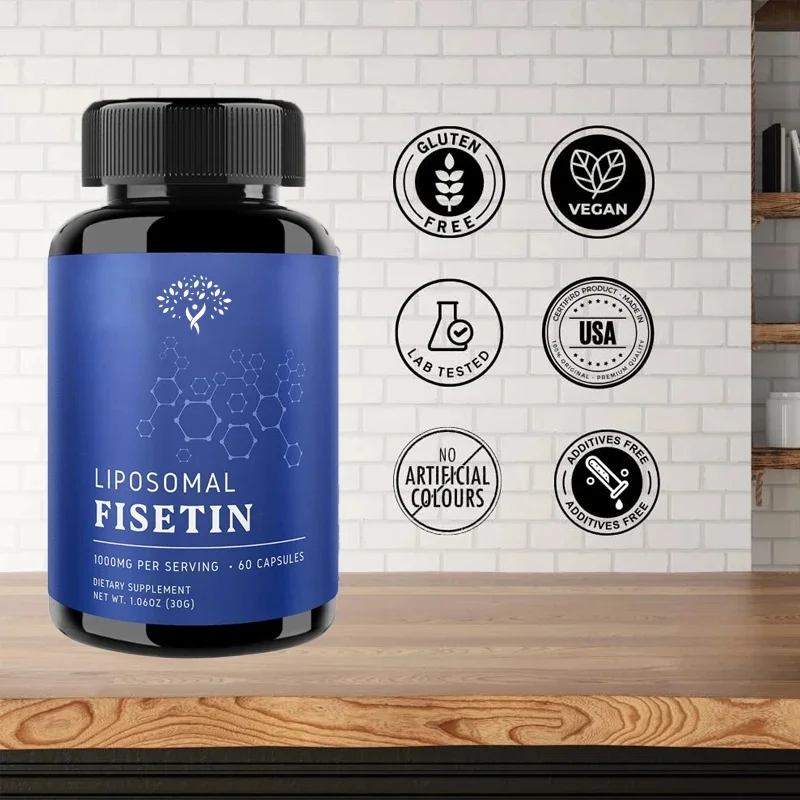 Liposomal Fisetin 500mg Per Dose Enhances Absorption For Healthy Aging Fisetin Supplements || Polyphenol Supplements, 60 Capsule