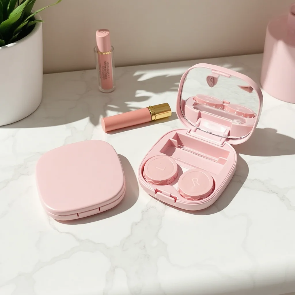 Built-In Mirror Lens Case Portable Flip-Top Lens Case Portable Lens Case Convenient For Travel Office Use