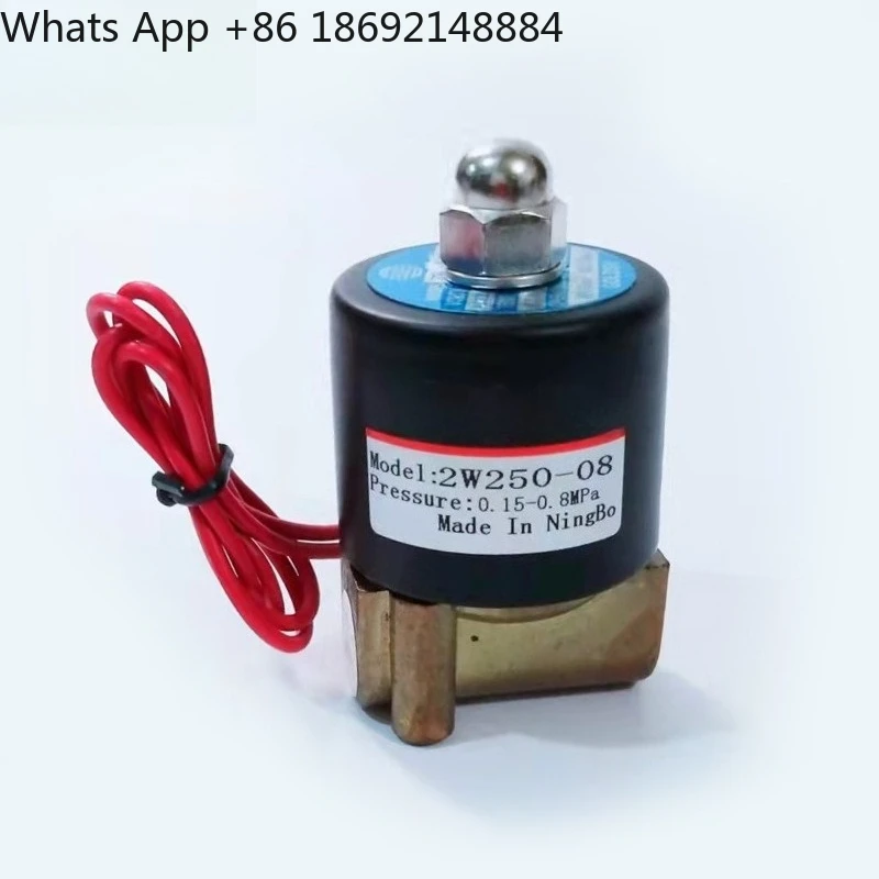 Solenoid valve two-position two-way 2w025-082w all-copper pipe switch water solenoid copper air-water valve