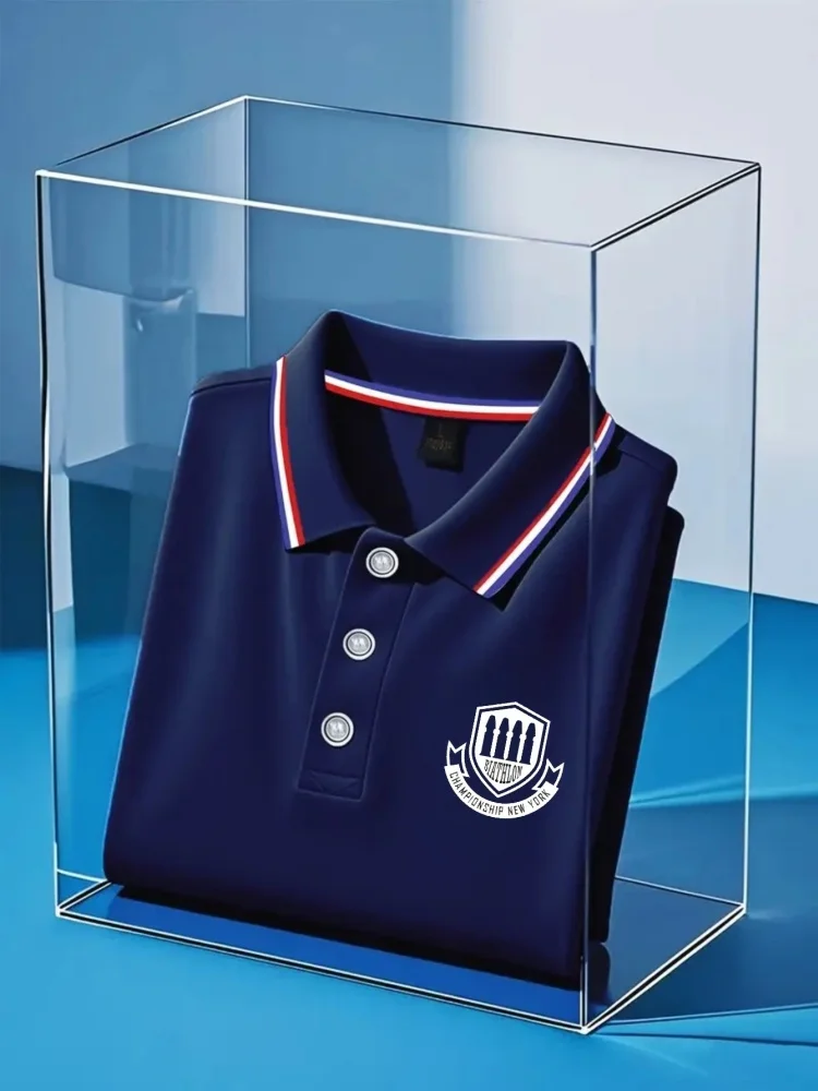 

Мужская рубашка для гольфа, уличная повседневная рубашка с воротником-поло, классическая модная однотонная рубашка с длинным рукавом и пуговицами, простая рубашка стандартного кроя на весну и осень