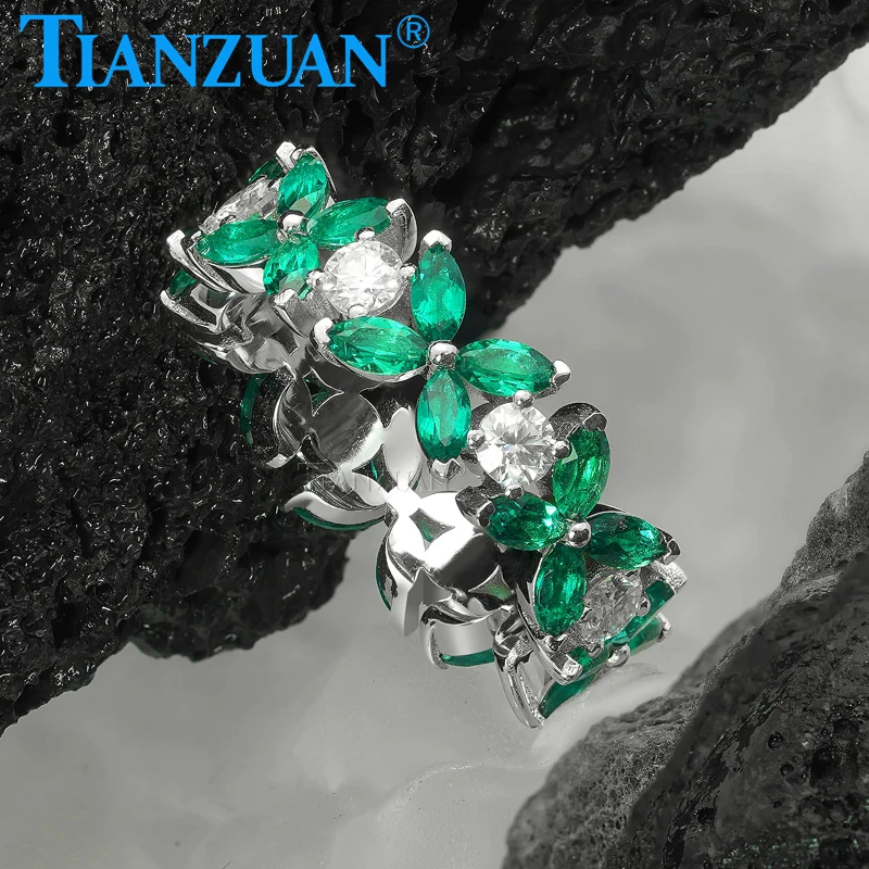 Butterfly Rings Emerald Green 925 Silver Wedding Party Women's Classic Beautiful Fashion Accessory Party Jewelry Birthday Gifts