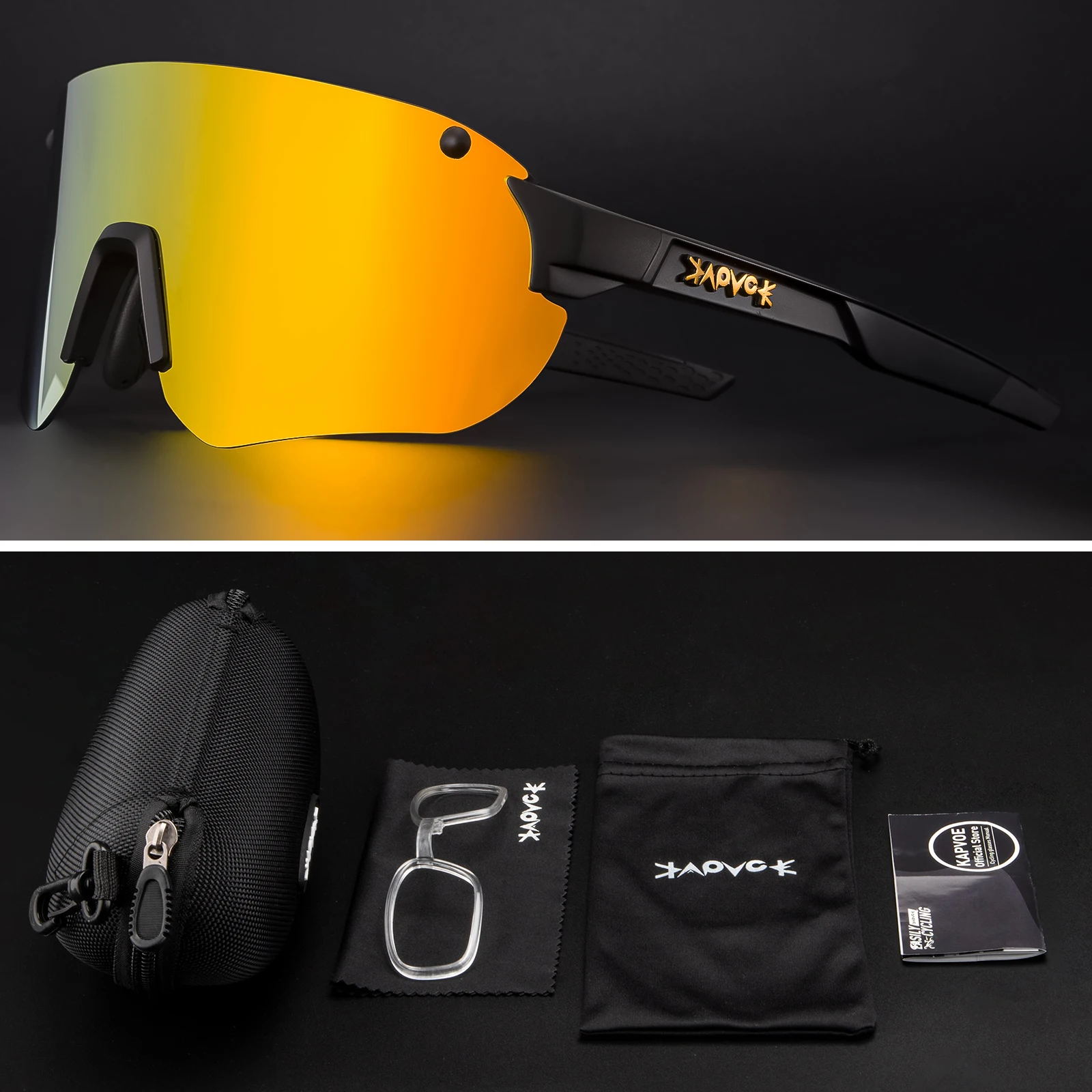 

2023 Kapvoe Polarized Cycling Glasses for Men Photochromic Sunglasses Road Bicycle MTB Bike Riding Sports Women Eyewear 3Lens
