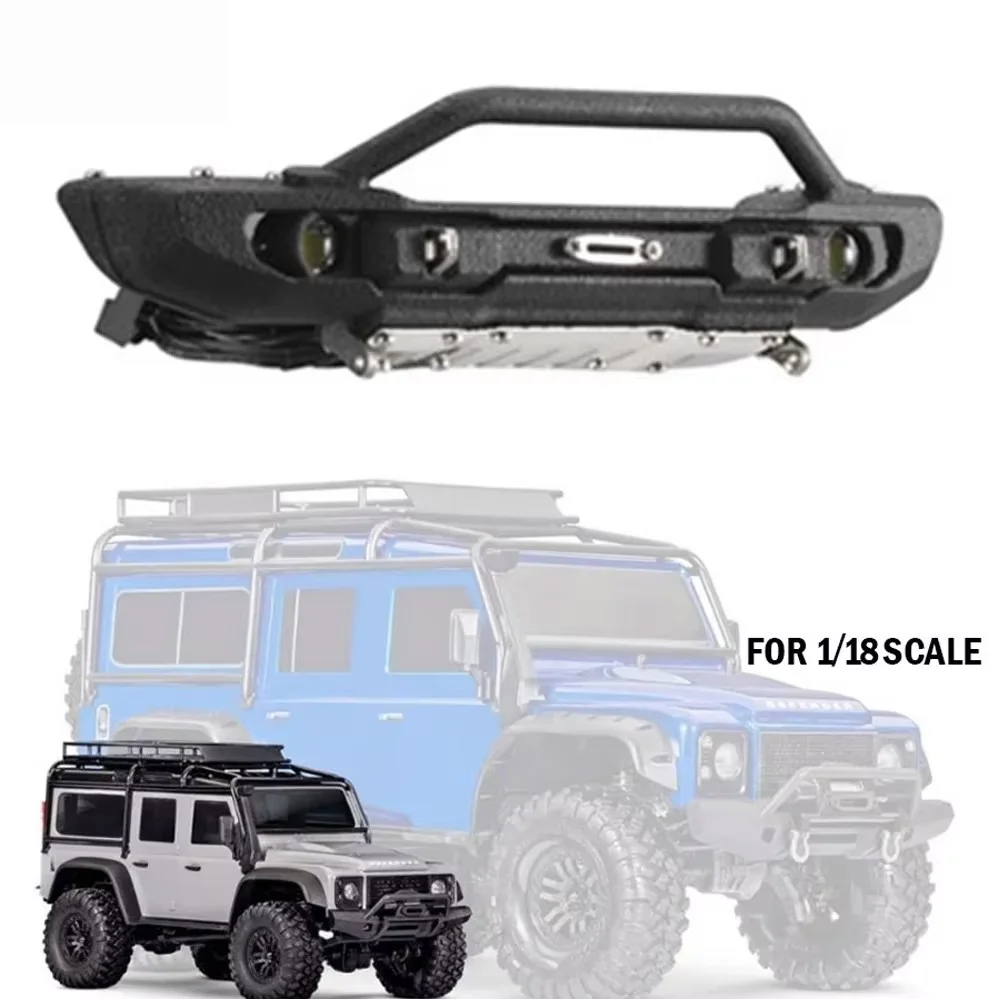 

For Traxxas Trx4-m Defender Bronco Trx4m Rc Crawler Car Upgrade Accessories 1/18 Front Bumper Nylon Front Bar With Led Light