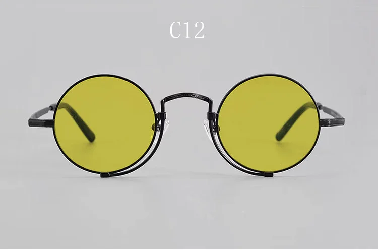 Vintage Puur Titanium Cirkelvormige Uv400 Gepolariseerde Zonnebril Met Prachtig Gesneden Patroon Frame, Anti Reflecterende 45Mm Bril