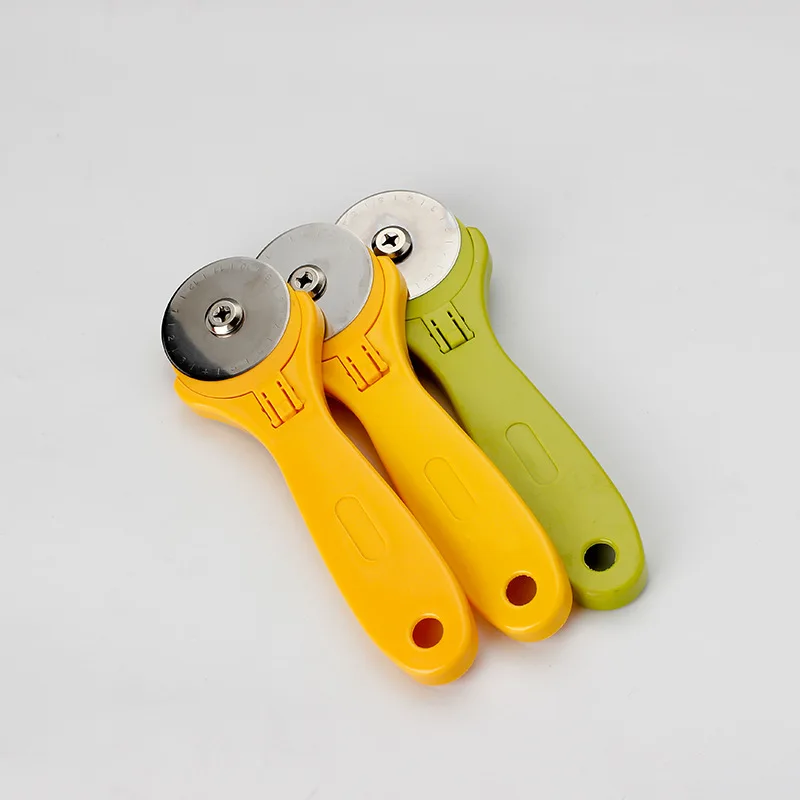 52mm Cloth Rotary Cutter for DIY Leather Paper Fabric Handle Roller Cutting Tool Patchwork Roller Wheel Round Knife coloured