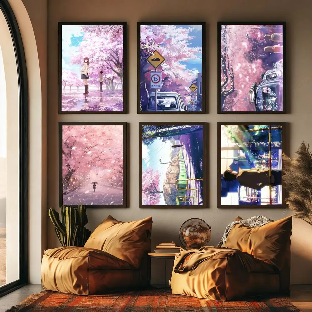 Anime 5 Centimeters Per Second Poster For Office Bedroom Coffee Home Decor Durable Waterproof Aesthetic Stickers Wall Art HD