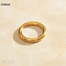 SOMMAR Hot 2023 Gold color size 6 7 8 Girl wedding ring Simple Ring Ring men ring wedding decoration