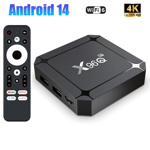 Caja de TV inteligente Android 14 TV BOX X96Q RK3518 Quad Core TV Box compatible con reproductor multimedia 4K WIFI6 Android TV Box Set Top Box 2GB 16GB