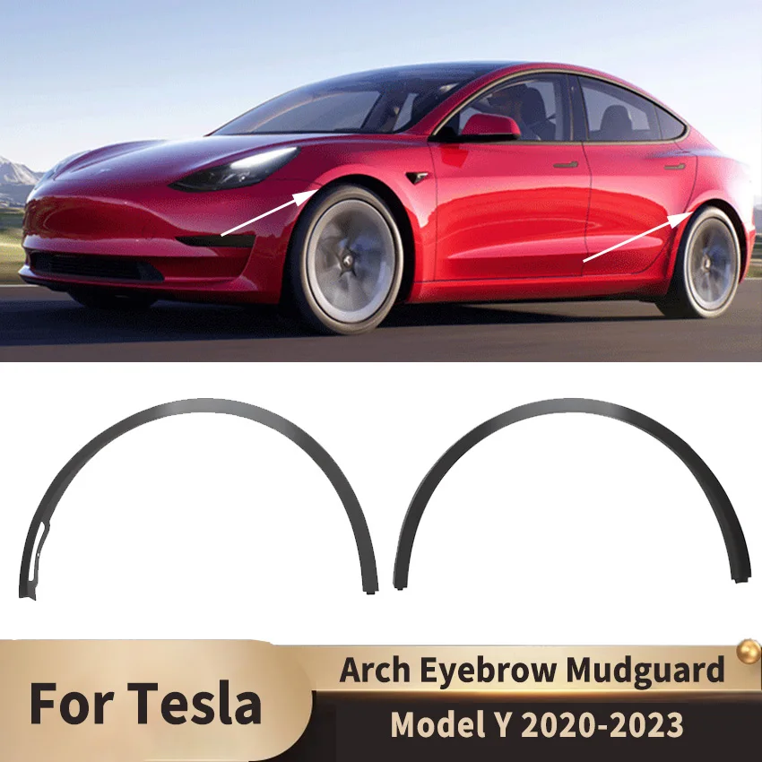 For Tesla Model Y Flares Wheel Arch  Anti-collision Strips Mudguard Lip Protector Cover Auto Accessories 1494185 1494186 1494161