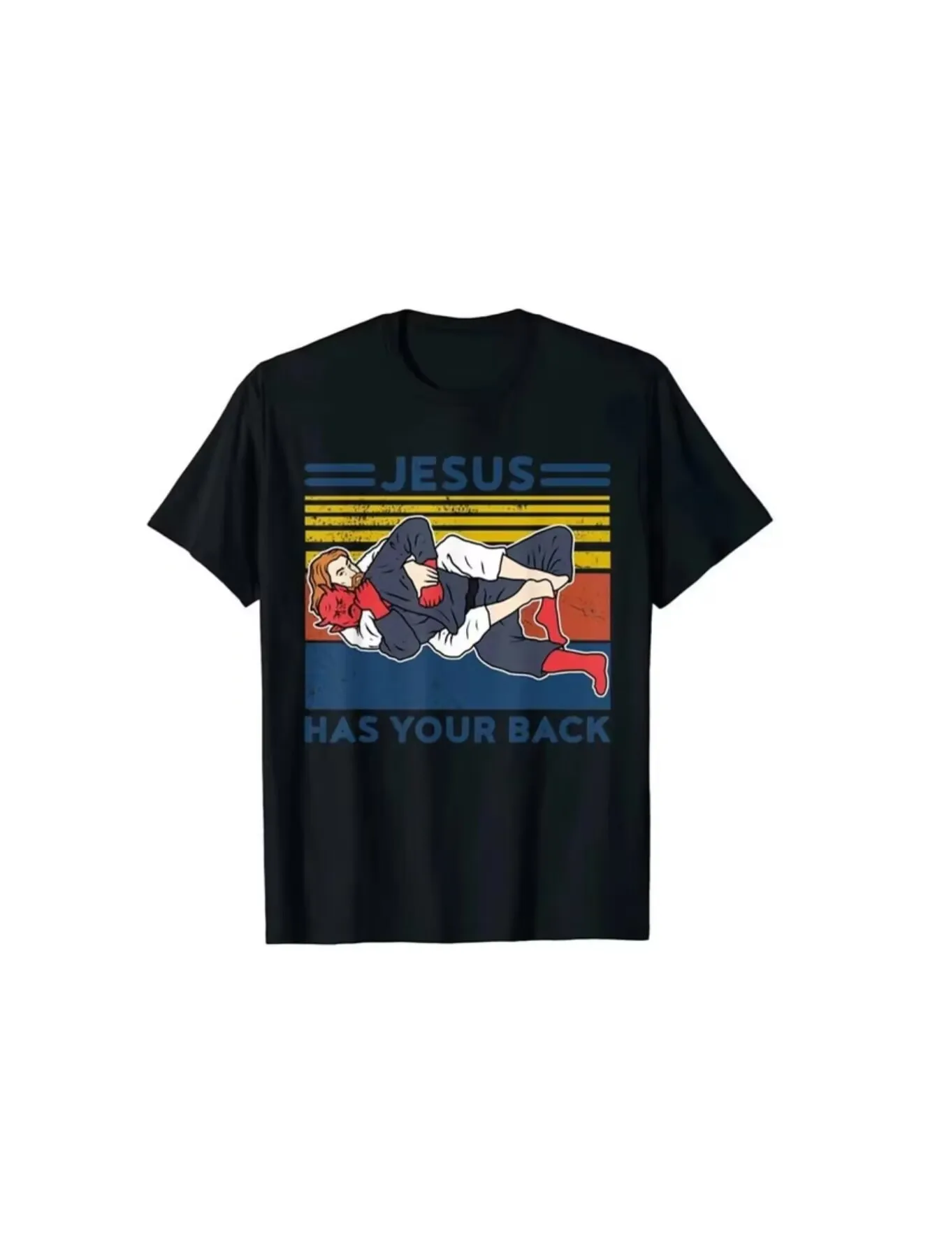 Jiu Jitsu T-Shirt Jesus Has Your Back BJJ MMA Jujitsu TShirt Women Casual Tops Cotton Men T Shirt Harajuku Plus Size Tops 77899