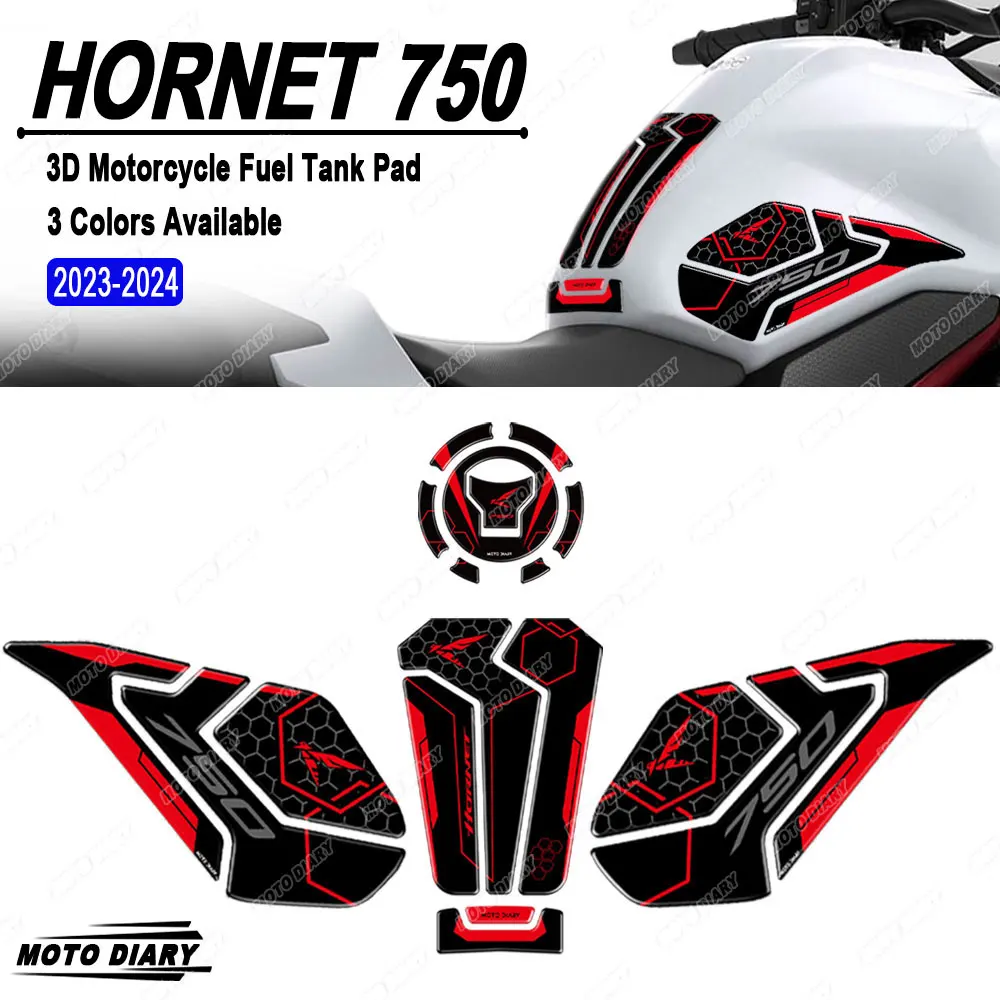 Motorcycle Fuel Tank Pad Stickers 3D Tank Protection Decals Waterproof For CB750 Hornet 750 CB 750 2023 2024