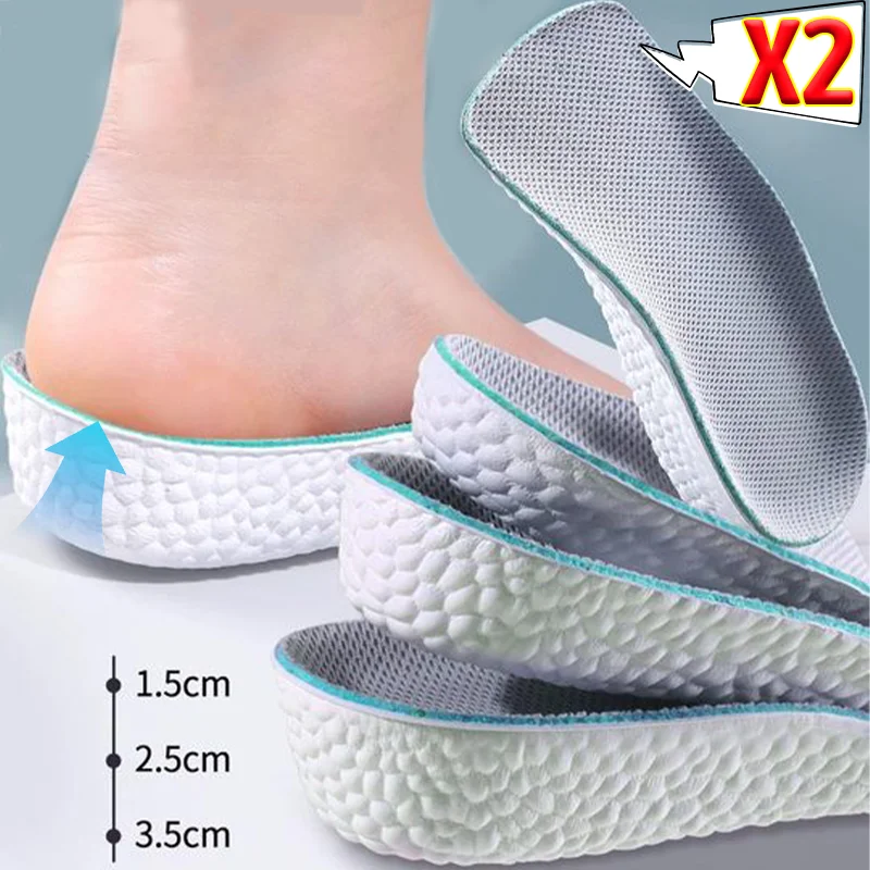 

1.5/2.5/3.5cm Height Increasing Half Shoe Insoles Heel Insert Sports Shoes Pad Cushion Support Unisex Invisible Heighten Insoles