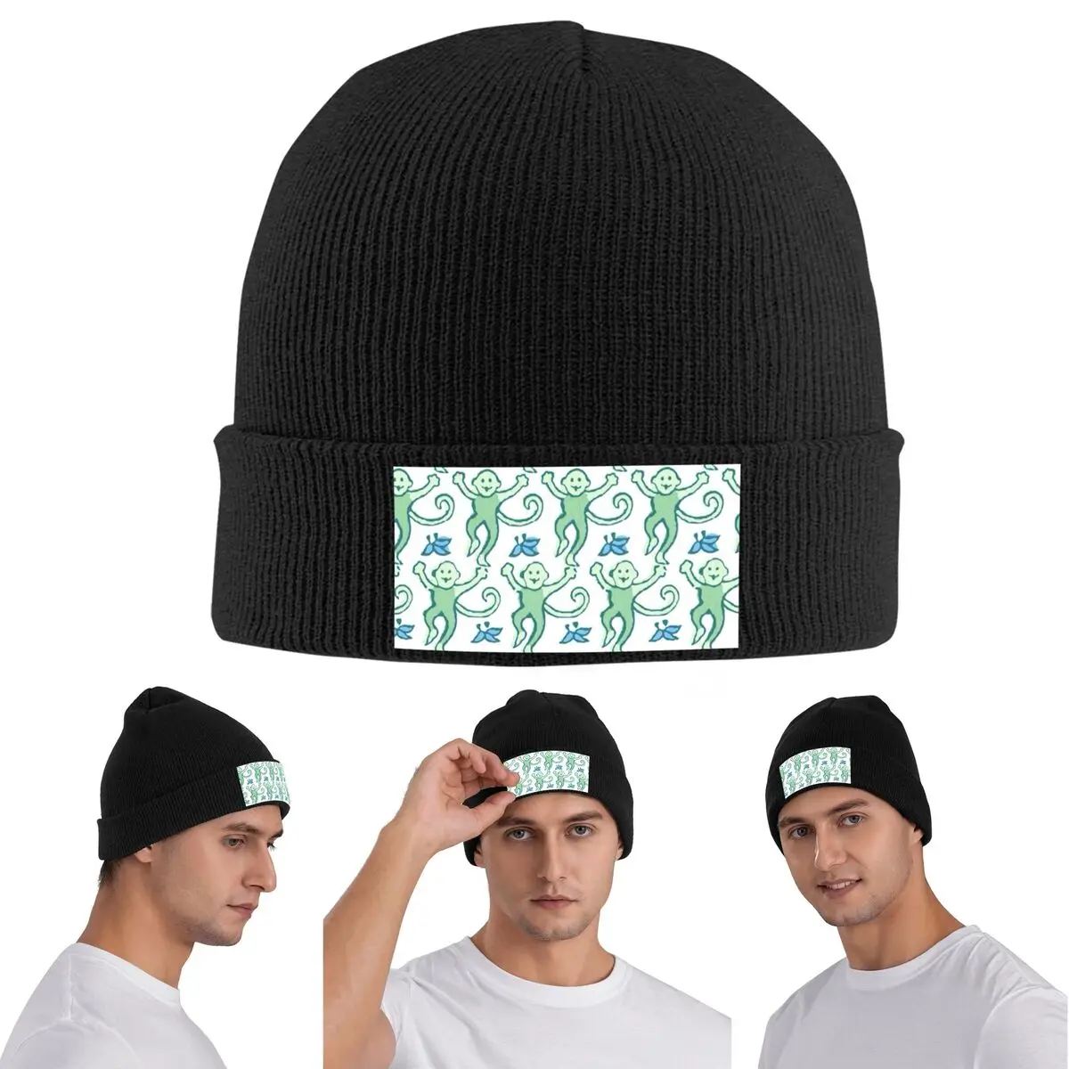 

Теплая вязаная шапка в стиле аниме в стиле преппи Роллер Обезьянки Кролик в стиле аниме, зимняя вязаная шапка с капюшоном, шапочки Skullies, шапки в стиле хип-хоп для унисекс
