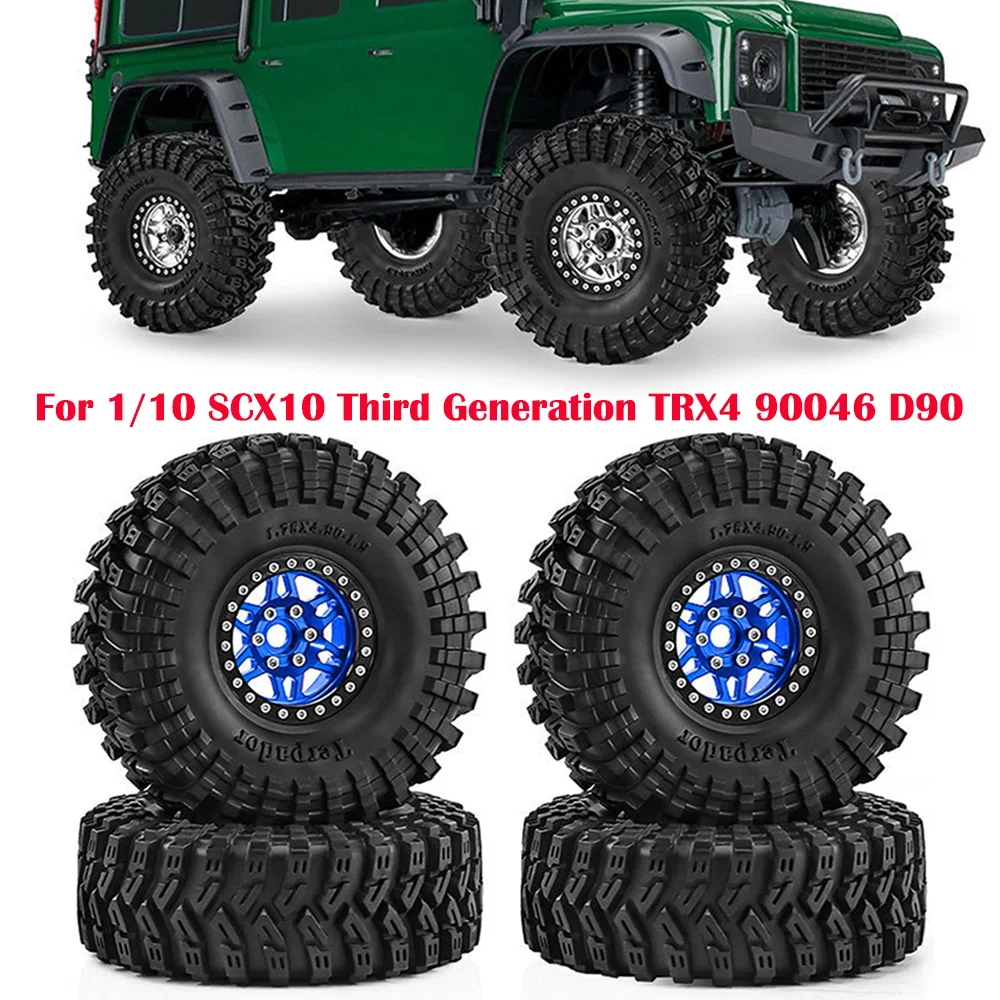 

﻿Automotive Tyre Set for 1/10 SCX10 Third Generation TRX4 90046 D90 1.9-inch Crawler Metal Alloy Wheel Rims D391 Accessories