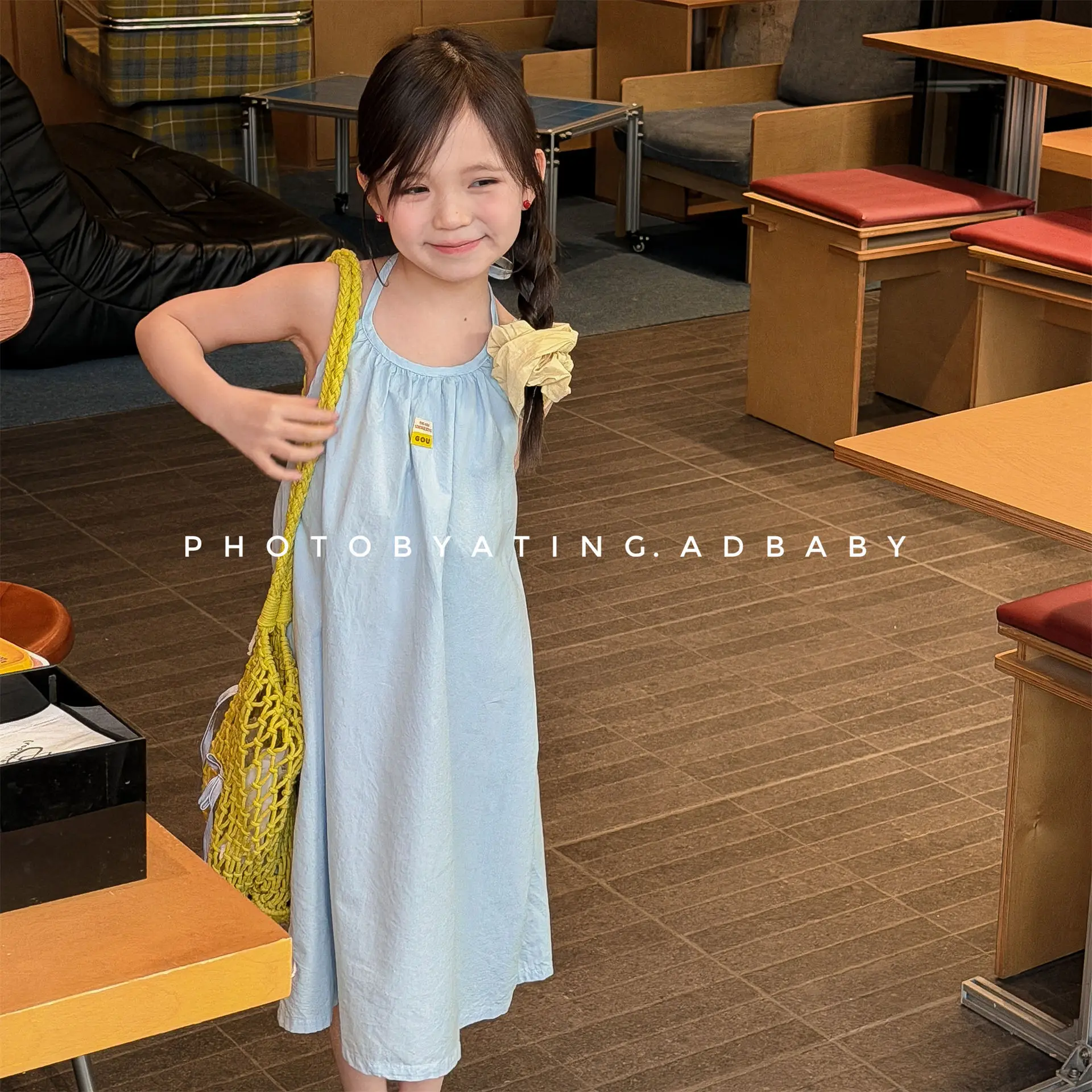 2026 New Summer Baby Girls Beach Vacation Dresses Backless Printed Children Chic Casual Dress  1-8Years