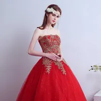 2026 New Ball Gown Lace Tulle Red Wedding Dress With Tail Chinese Pattern Style Cheap China Embroidery Bridal Gown Customized - Image 2