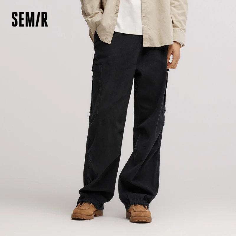 Semir Casual Pants Men 2024 Winter New Functional Style Large Pocket Work Pants Loose Straight Paratrooper Pants Long Pants