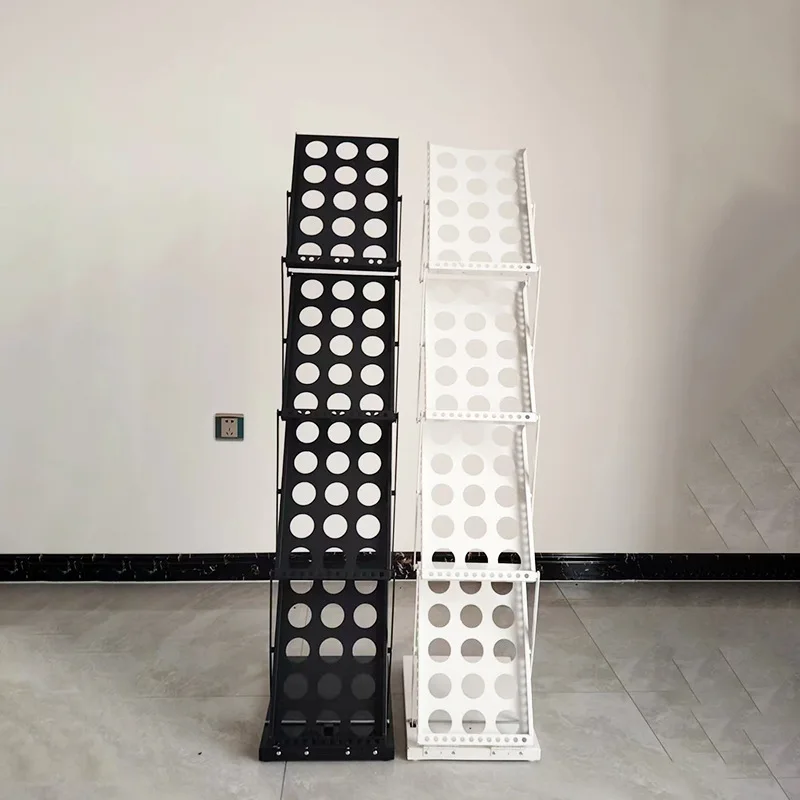 

Foldable A4 Vertical Metal Storage Display Rack for Magazine Book Periodical Advertising for Exhibition Promotional Racks
