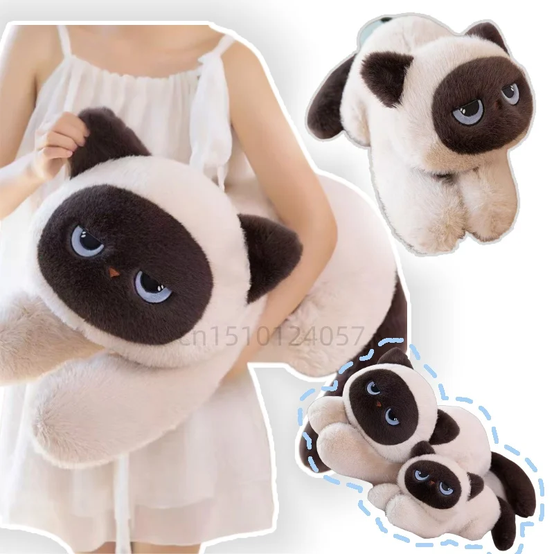 New 60/90cm High Quality Puppets Cats Doll  Lie Prone Posture Soft Toys Adorable Cartoon Baby Soothing Birthday Hallowmas Gifts