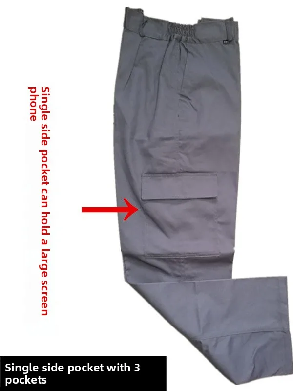 

Рабочие брюки из чистого хлопка, мужские свободные комбинезоны для защиты от сварки, весна-осень, удобные дышащие, сгусток по охране труда...