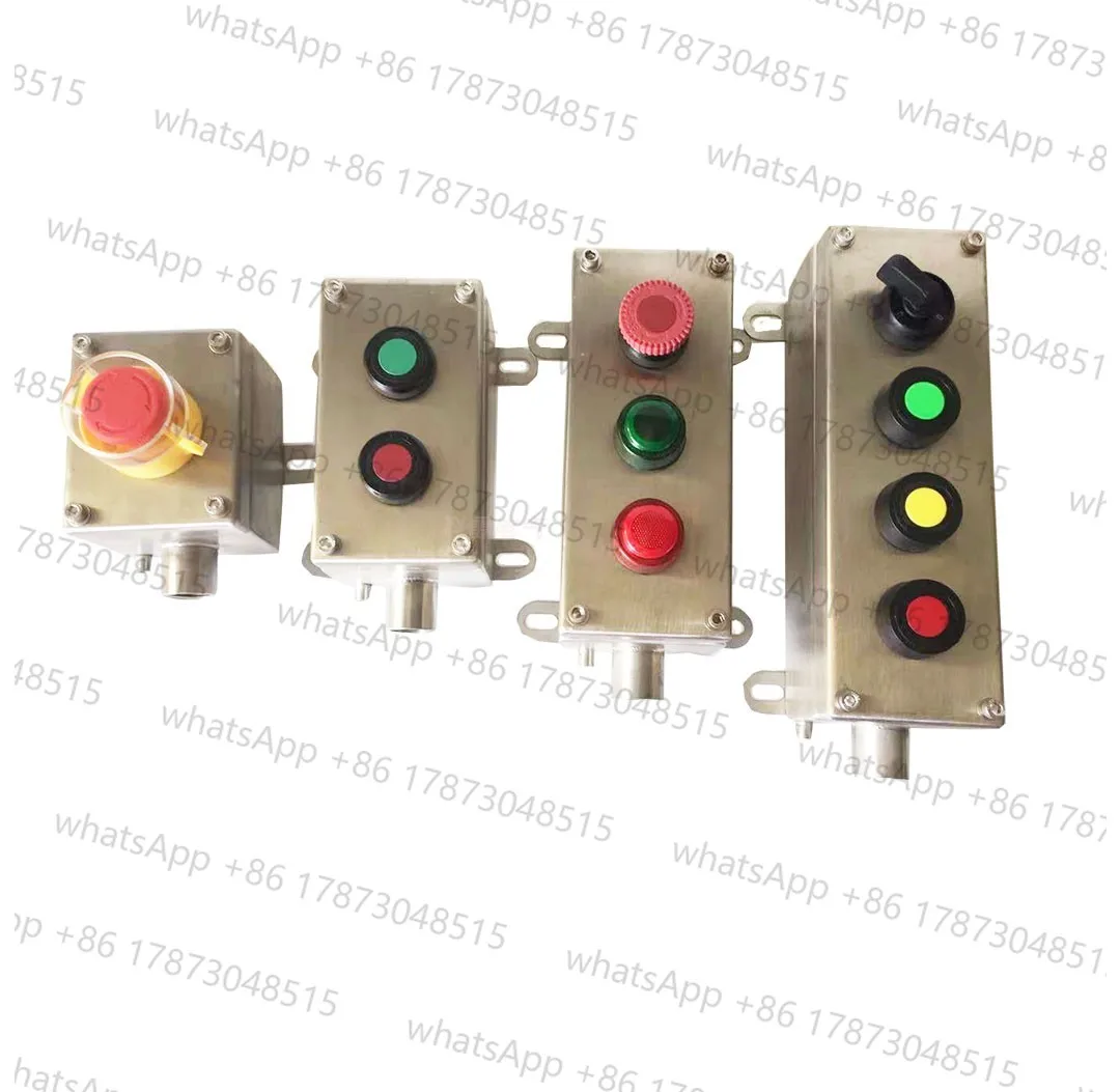 

Explosion-proof stainless steel button box switch control box 304 material 1/2/3 button emergency stop distribution box