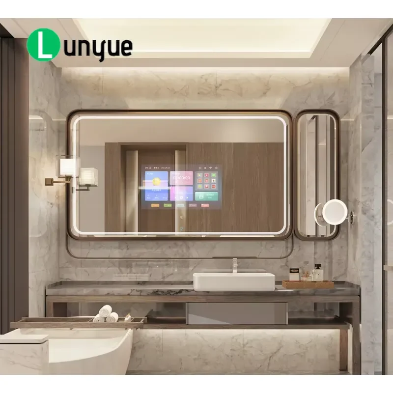 Smart LED Touch Screen TV Mirror Full Length Fitness Gym Home Workout Magic Bathroom Vanity Mirror with Android System