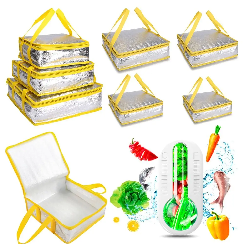 Folding Food Thermal Delivery Carrier Pizza Delivery Bag Ice Pack Cooler Bag Insulation Bag