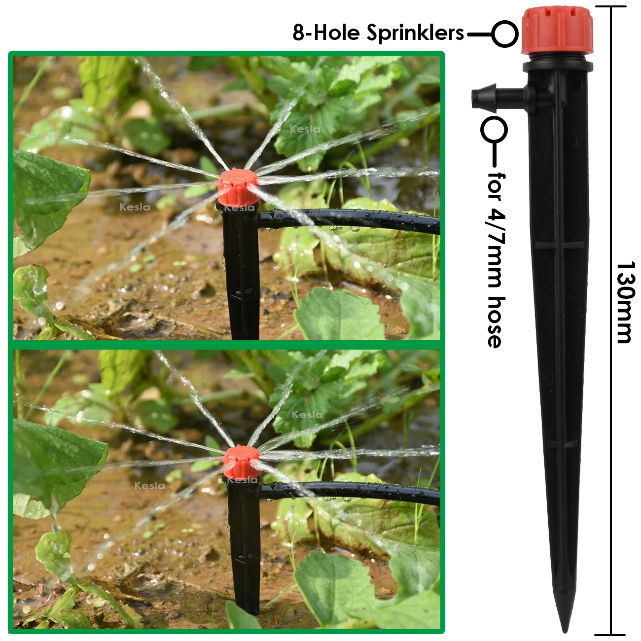 KESLA Garden Watering Drip Irrigation Adjustable Sprinkler 360 degree Dripper Inserting ground fit 4/7mm Hose Greenhouses Yard