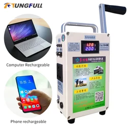 220V Manual Generator Power Bank 150W Hand Crank Generator Manual Generator Hand Portable DC 12V for Phones Laptops Lanterns
