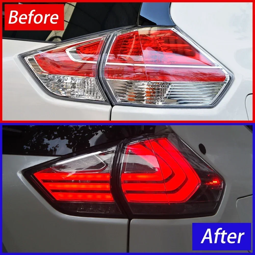 Auto Rear Back Lamps Assembly For Nissan X-Trail 2014-2019 Car Upgrade Lexus Style LED Dynamic Blink Tail lights  Accessories