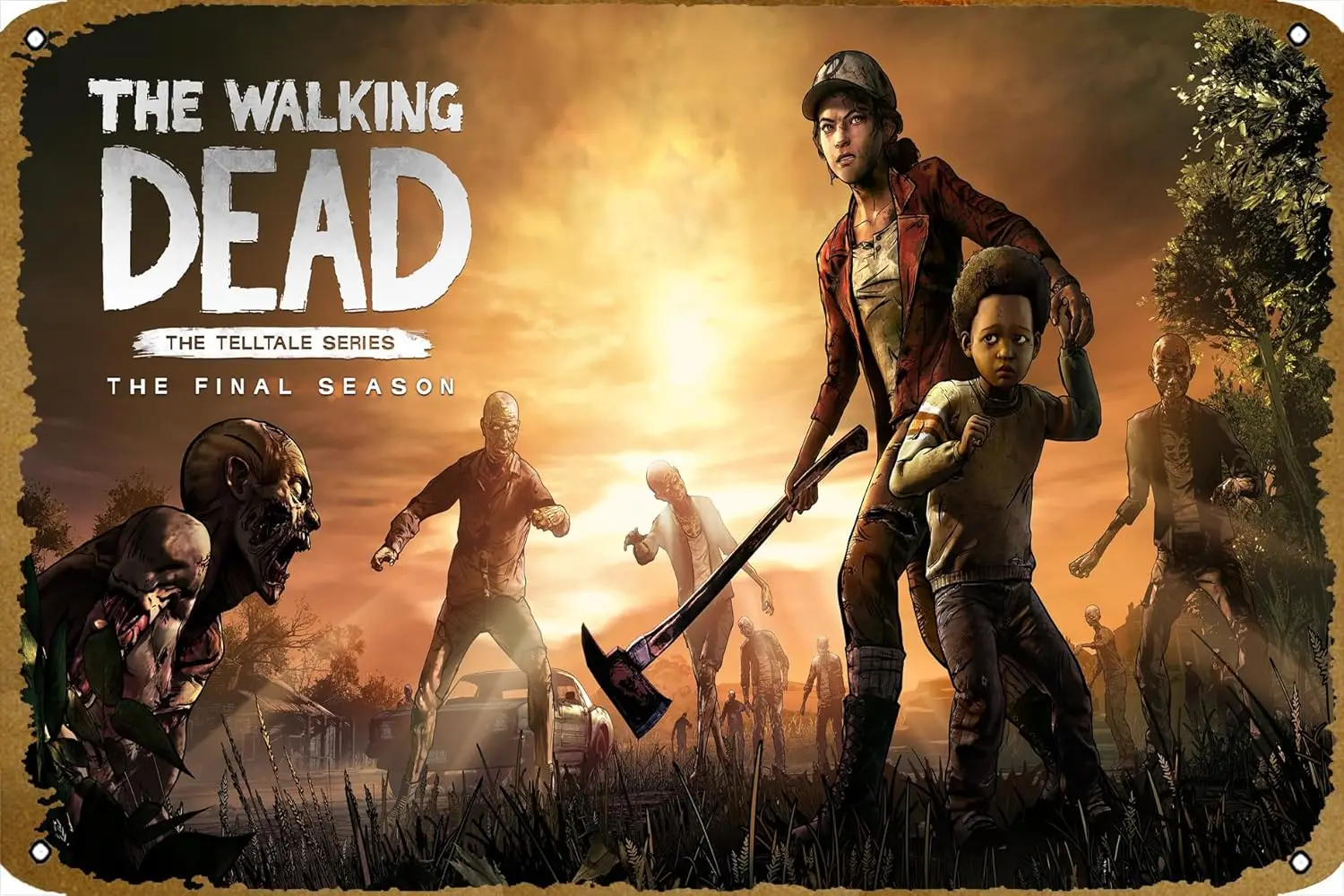 The Walking Dead Season 4 Clementine Telltale Game Poster Retro Metal Tin Sign Home Games Room Bar Cafe Club Cave Vintage Art Wa