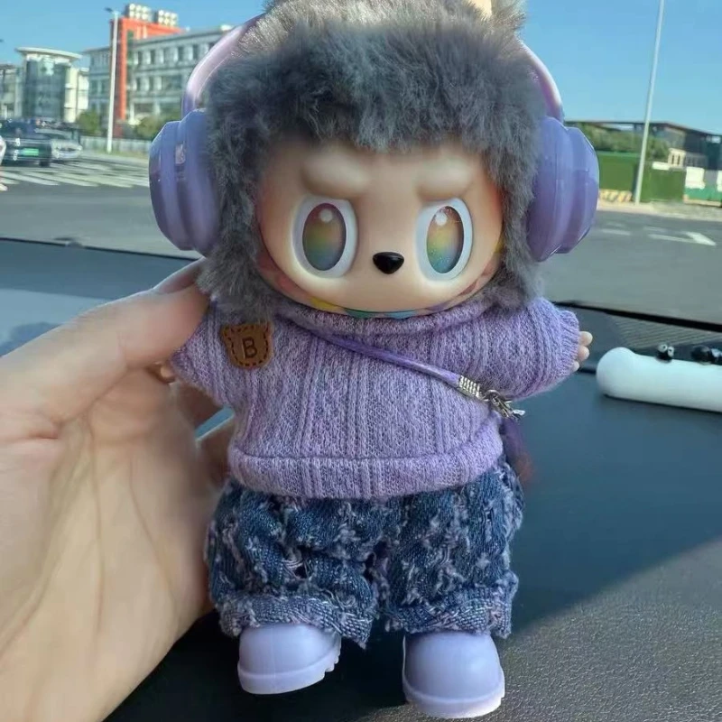 

For Labubu Doll Clothing Cute Sweater Set 17cm Clothing Shoes Doll DIY Accessories Training Sitting Party Games Toys Gifts