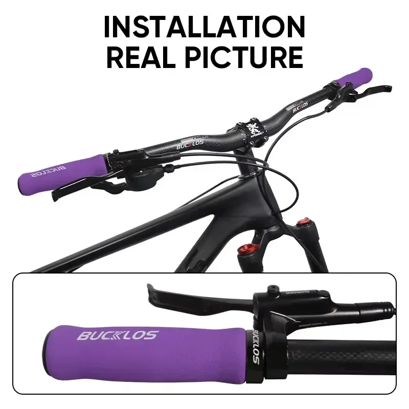 BUCKLOS Fietsgrepen Geïntegreerd Rubber Antislip Mtb Stuurhoes Slot op Mountainbike Stuurmanchetten BMX Fietsonderdelen