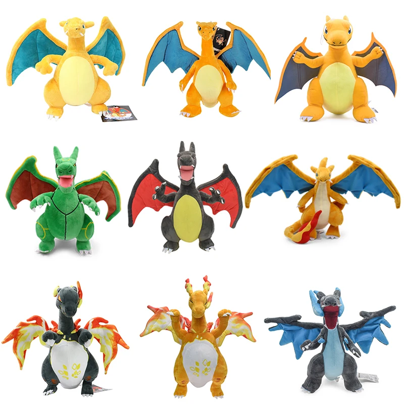 9 Styles Shiny Charizard Plush Toys Pokemon Gigantamax Mega Rayquaza Fuse Charizard X&Y Stuffed Animals Dolls Christmas Gifts