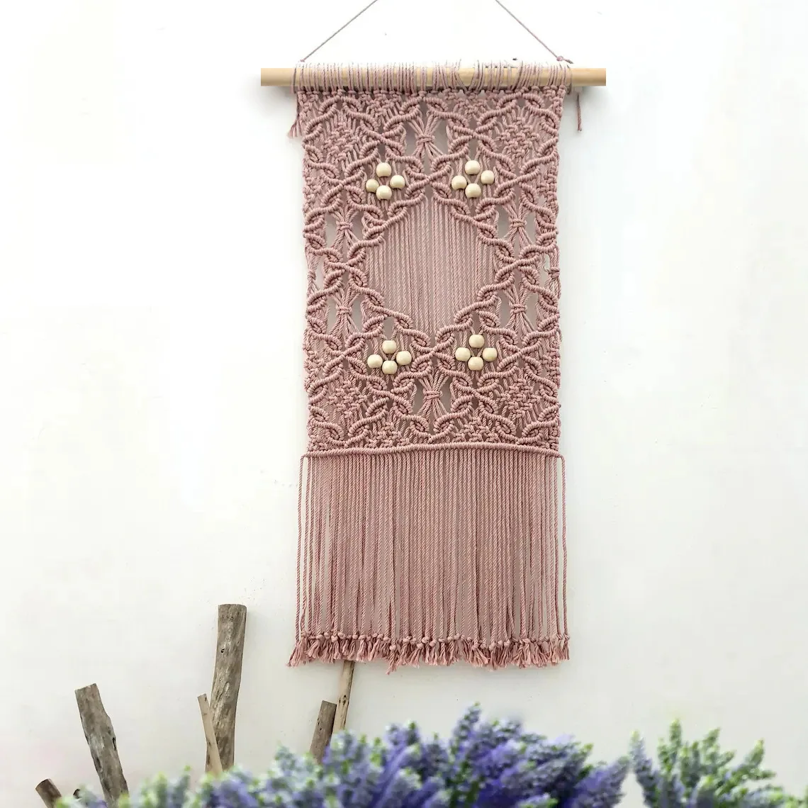 YFY creative hand-woven plum blossom tapestry tassel, wall decoration, wall hanging home decoration