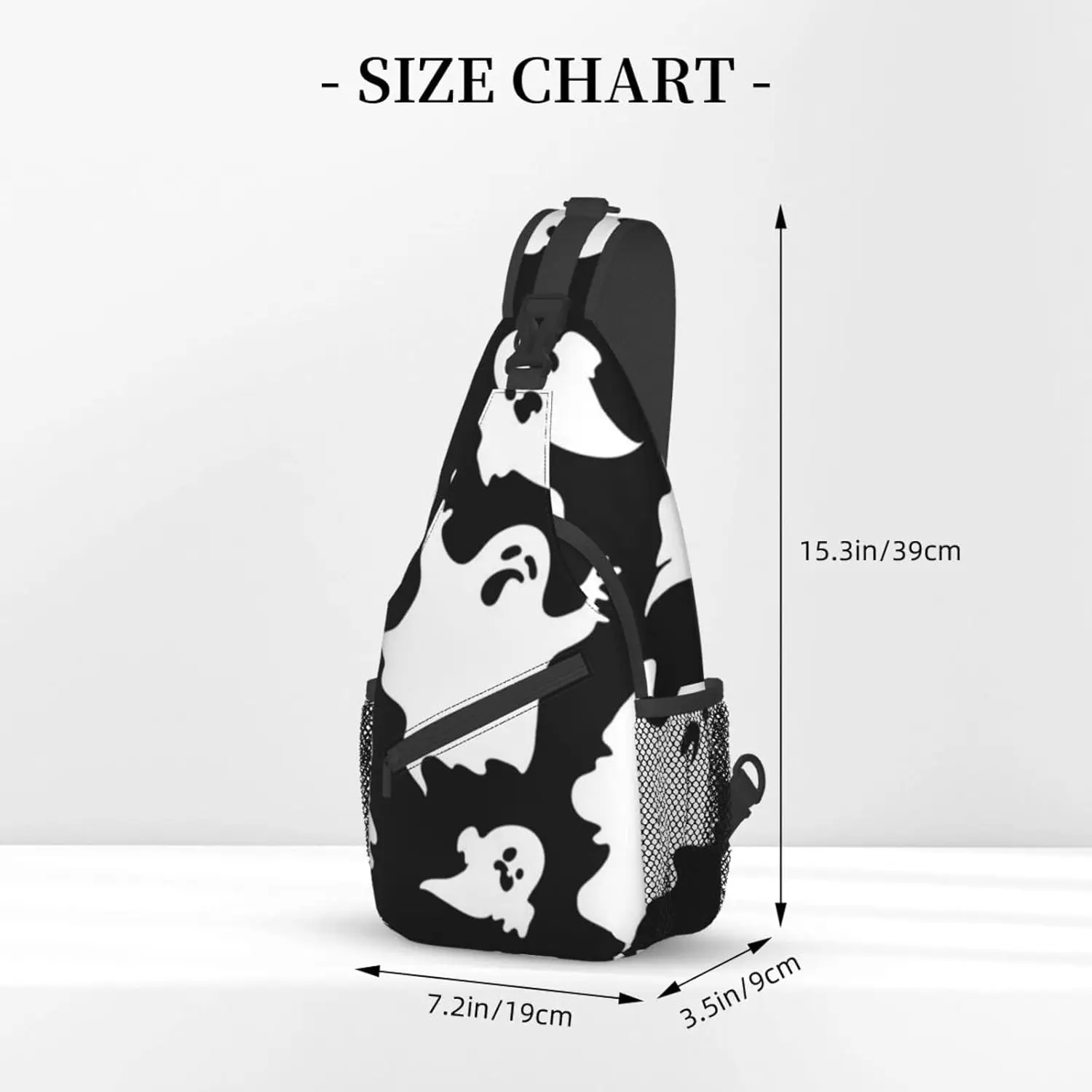 Halloween Goth Print Crossbody Backpack Shoulder Bag Cross Chest Bag For Travel Hiking Gym Tactical Use Reusable Multipurpose
