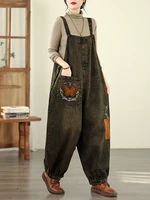 NYFS Spring 2026 Women's Vintage embroidery Denim Overalls Trousers Loose plus Size Jumpsuit Female Fashion Collection - Image 2