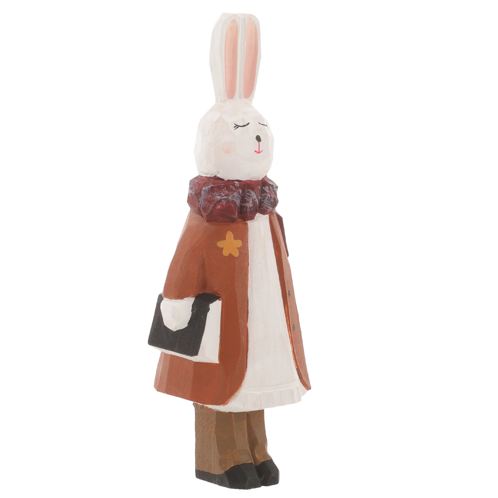 

Wooden Bunny Decoration Easter Rabbit Carving Ornament Home Decor Desktop Craft Wood Bunny Figurine Wooden Carving Figurine