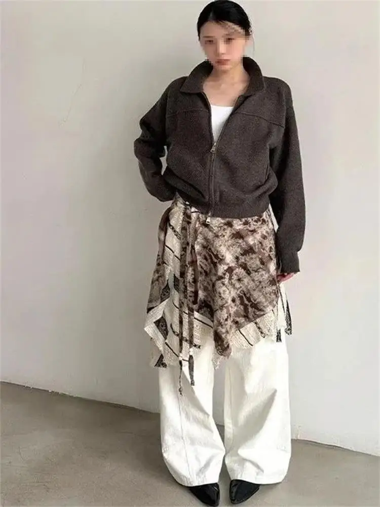 Heavy Duty Layered  Half Skirt Women's Uneven Bell Bottoms a Line Short Skirt Outerwear Skirts Commute Korean Style ...