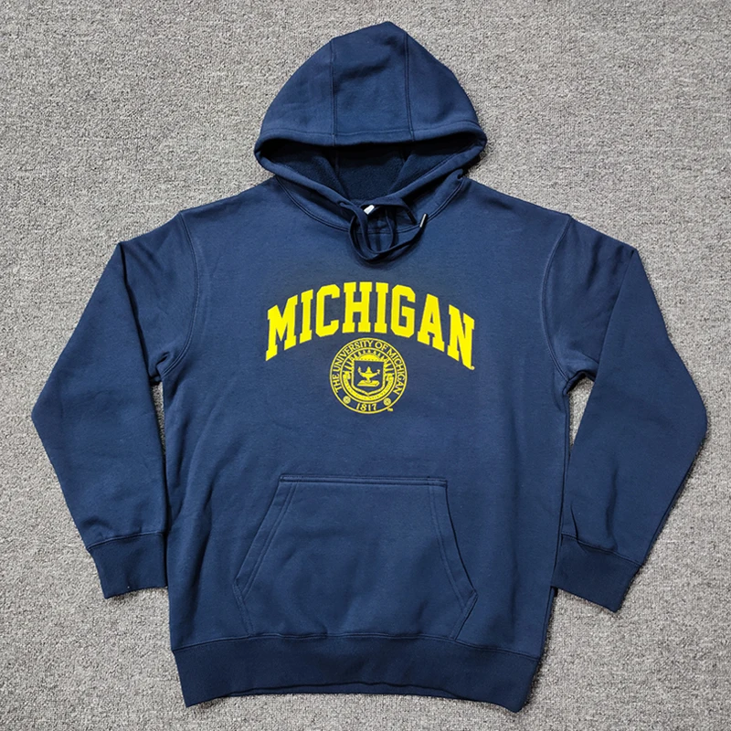 

Loose Michigan Universi Hoodie ex Vintage American Sle Sweatirt Cotton Polyester Material Hooded Jaet for Youth