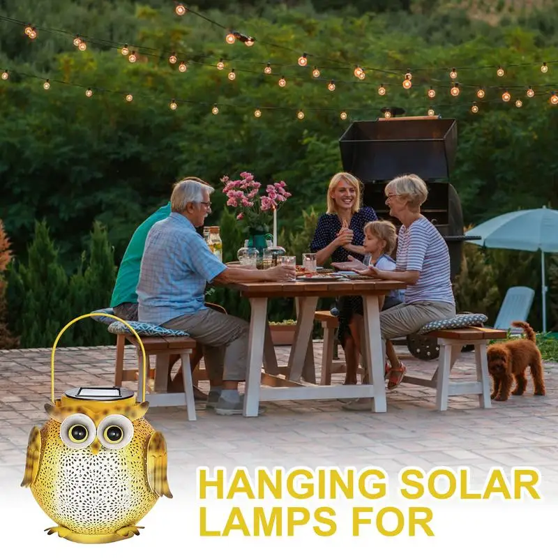 

Owl Solar Light Garden Light Metal Owl Decor Waterproof Lawn Lamp Hangings Garden Decoration Figurine For Patio Yard Garden