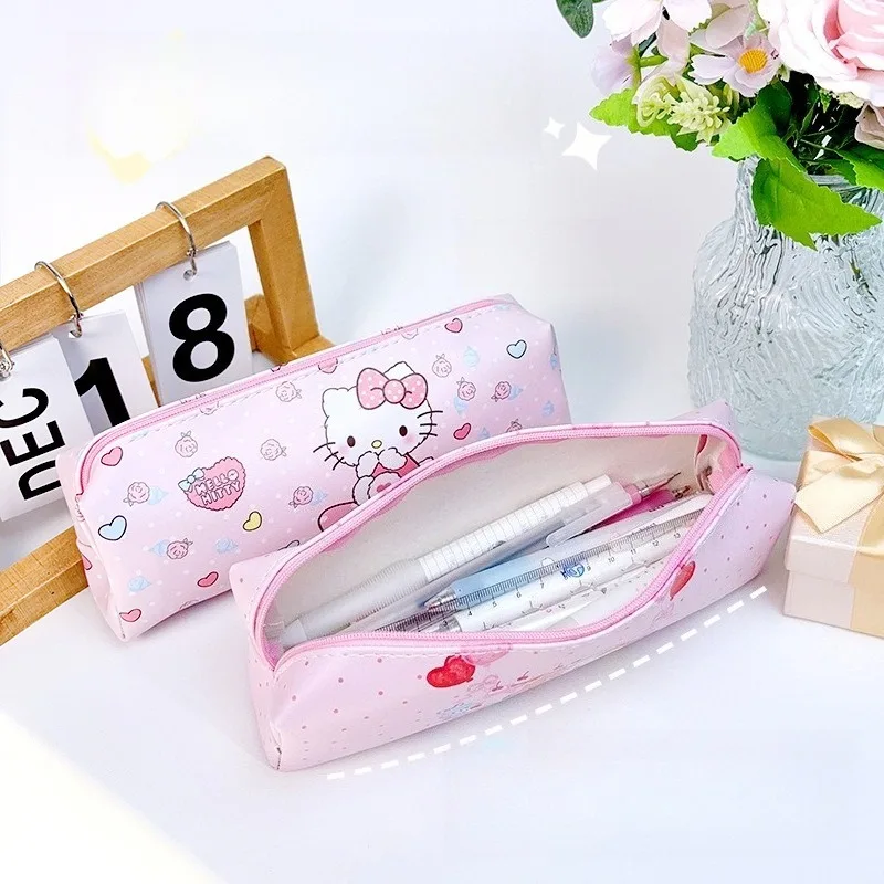 

Hot Cute Hello Kitty Series Pencil Case Cartoon PU Material Fashionable Large-capacity Storage Bag Stationery Supplies Gift
