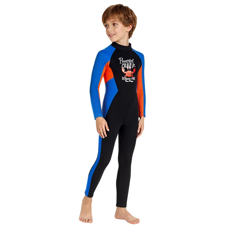 2.5mm Thick Neoprene Boys Girs Wetsuit Back Zipper Cold Proof Keep Warm Full Body Wetsuit For Children Swimming Snorkeling Surf