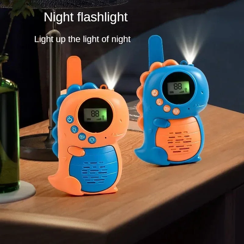 Cute Portable Walkie Talkie for Children, Brinquedo de dinossauro sem fio, Ao ar livre, Longo alcance, 3km, Interativo, Eletrônico, Presente para criança