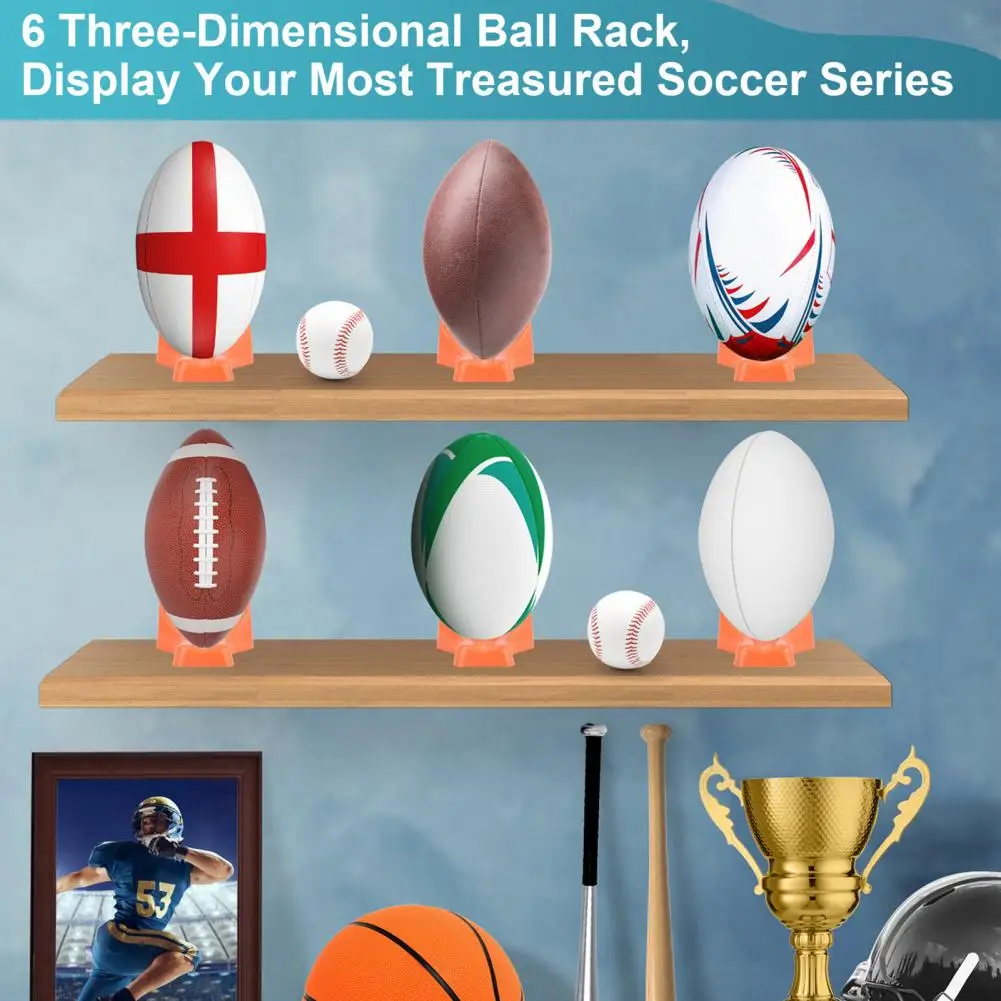 Football Display Stand Kickoff Stand Set of 6 Football Display Holders with High Stability Non-slip Design Ideal for Kickoff