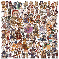 60pcs Cute Cartoon Game Genshin Impact Stickers Kids Anime Water Bottle Decals Luggage Laptop Guitar Phone Waterproof Graffiti