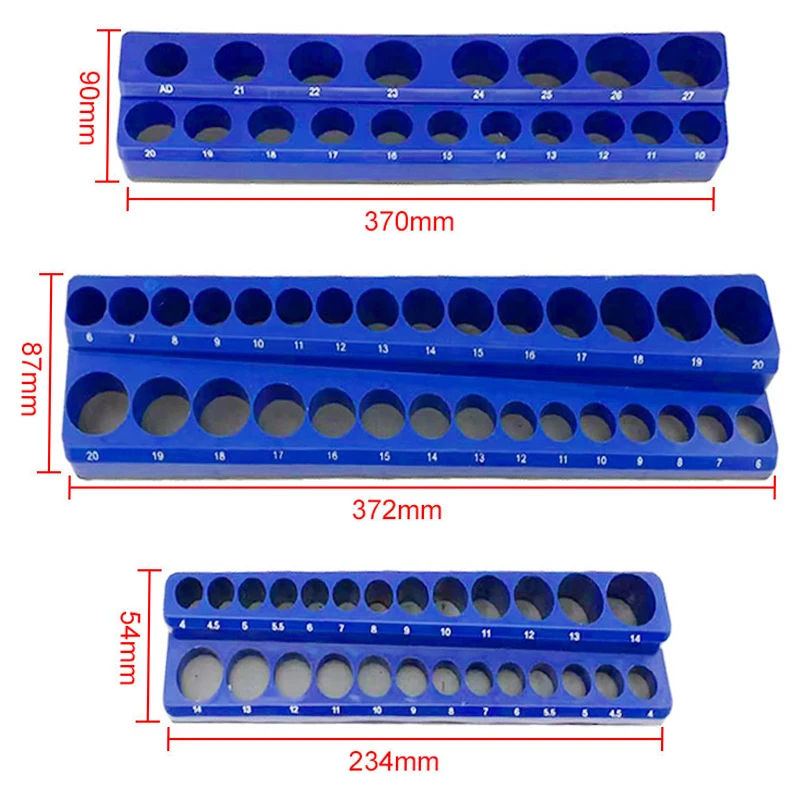 Magnetic Socket Organizers 1/4 3/8 1/2 Portable Socket Clip Rail Holder Professional Quality Sleeve Tools Organizer