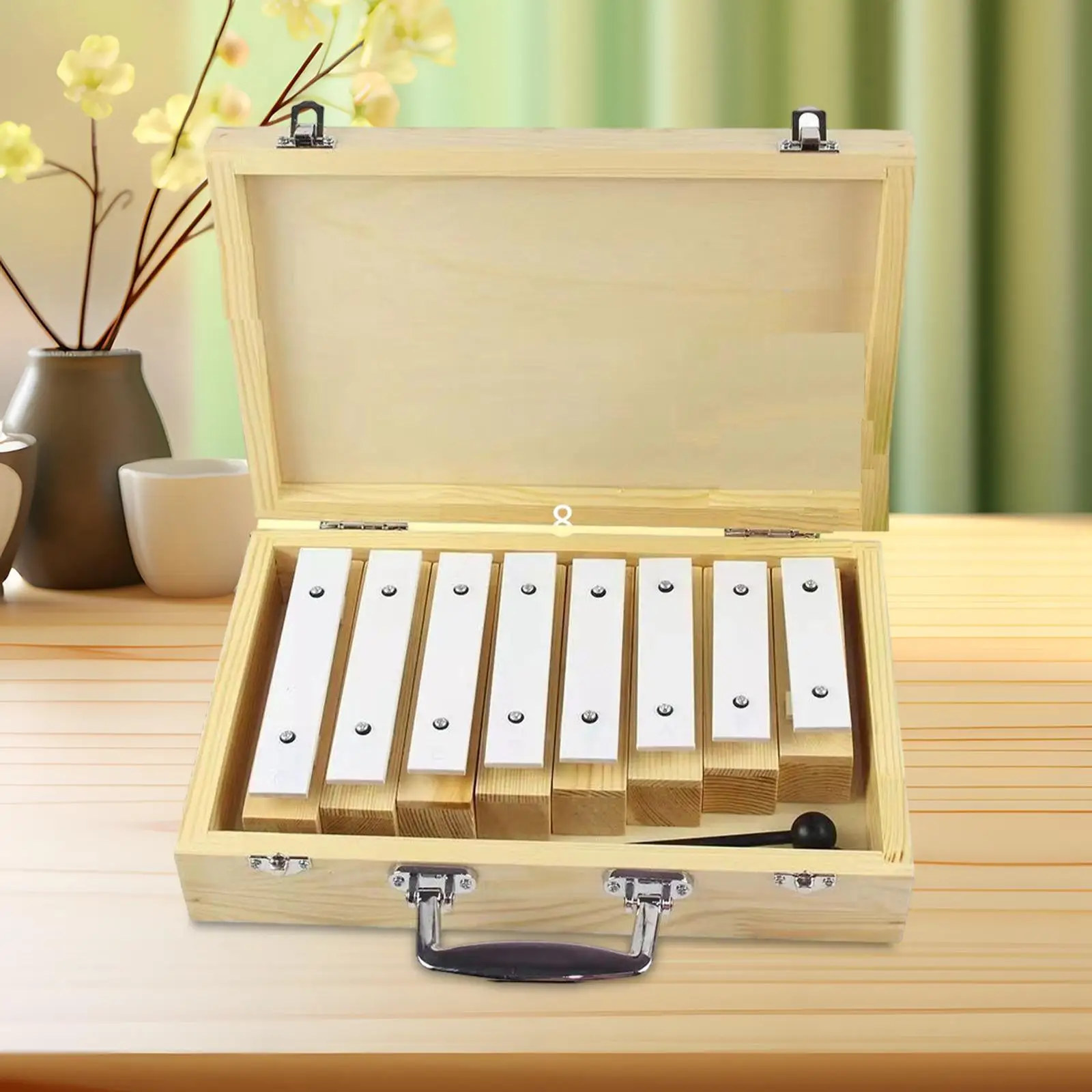 

8 Notes Wooden Xylophone Metal Keys with Case Xylophone Instrument for Preschool