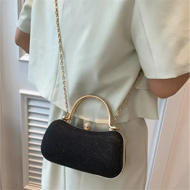 Glänzende Mini-Abendtasche, Geldbörse mit Strass-Kette, luxuriöse Glitzer-Bankett-Handtasche, perfekt für Party, Hochzeit, Abschlussball, Abendessen/Bankett – Detail 23